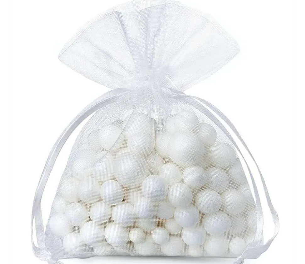 Mini Sac tissu transparent 8 x 6 cm blanc