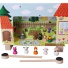 Mini théâtre en bois animaux de la ferme