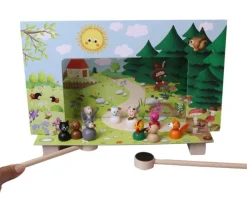 Mini théâtre en bois animaux de la ferme