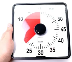 Minuteur décompteur cadran rouge - 20 cm