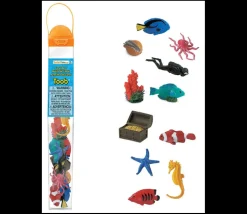 Monde sous-marin : 11 figurines récif coralien dans un tube