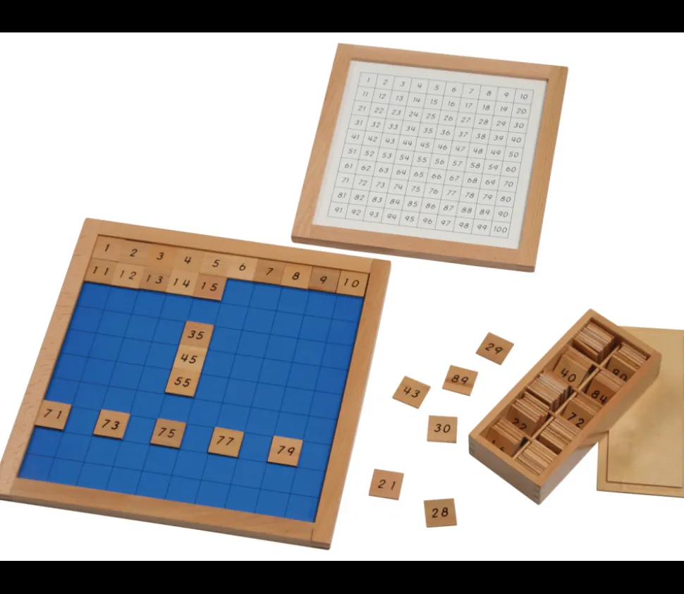 Montessori Table des 100 - plateau centaine
