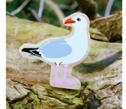 Mouette blanche en bois 77 x 69 x 25 mm