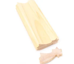 Moulure étoile filante en bois naturel à découper 15 cm