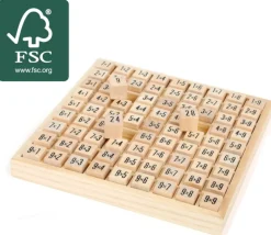 Multiplication - table de calcul bois naturel