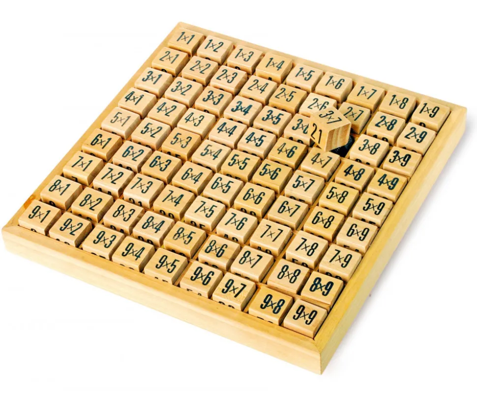 Multiplication - table de calcul bois naturel