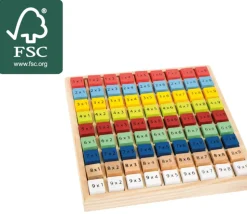 Multiplication - table de calcul bois multicolore