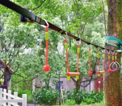 Ninja line - parcours avec slackline + 7 éléments