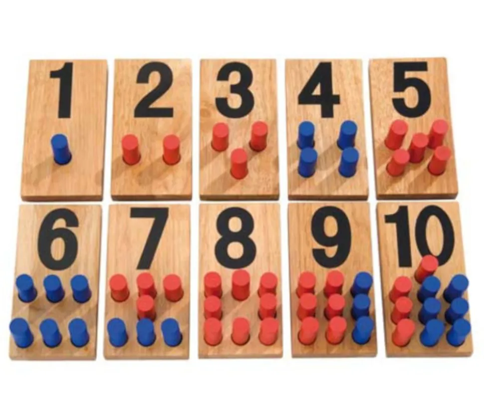 Numérotation en bois de 1 à 10 - découverte des chiffres