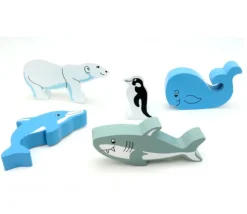 Ours polaire en bois 142x 76 x 25 mm