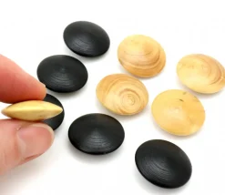 Palet galet 2.3 cm buis naturel pour jeu de go unité