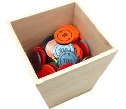 Panier bac récipient en bois 11.5 x 10 x 10 cm