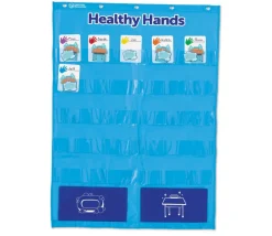 Panneau affichage avec pochettes lavage des mains et autres (96 cartes)