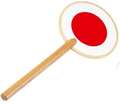 Panneau signalisation rouge / vert en bois 39.5 cm