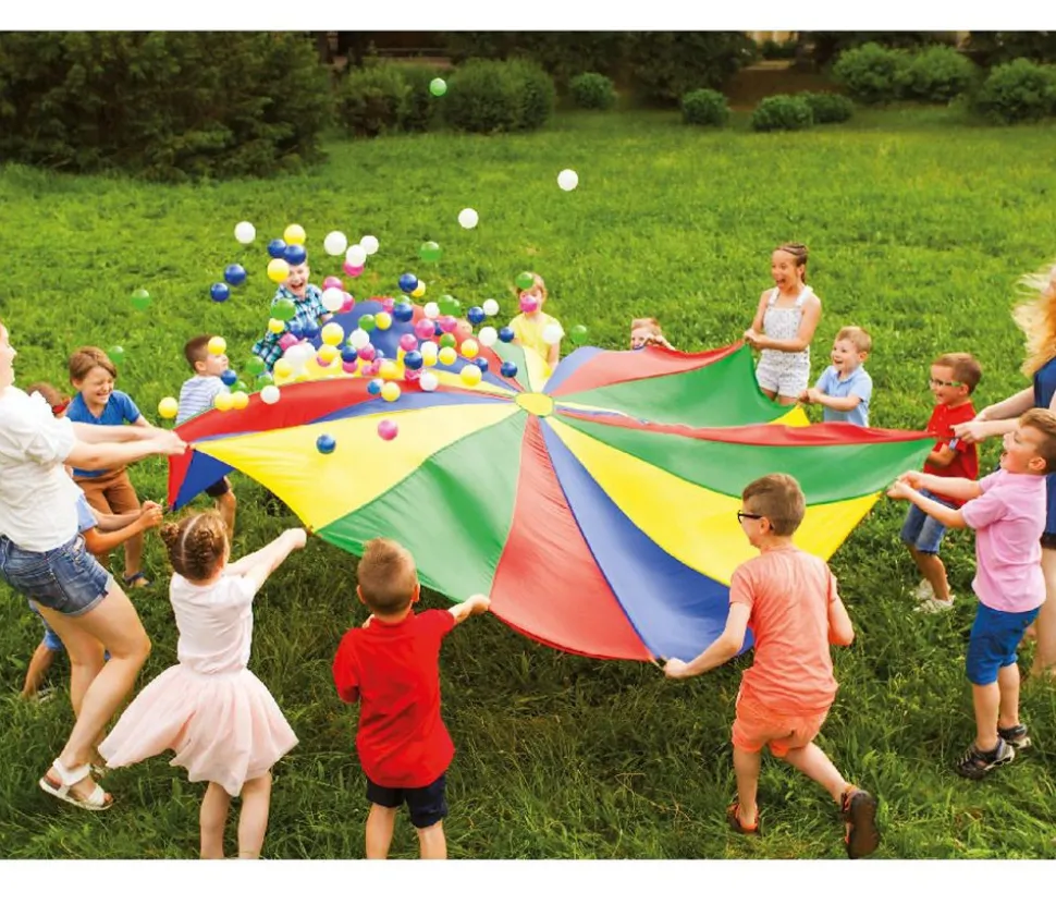 Parachute Géant 3 m avec trou et 24 balles - 12 joueurs