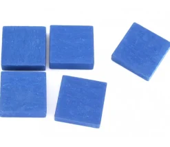 Pavé 34 x 34 x 10 mm jeton bleu vintage carré épais