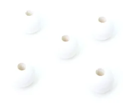 Perle bois couleur blanche de 2 cm trou de 7 mm unité