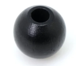 Perle bois couleur noire de 2 cm trou de 7 mm unité
