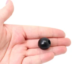 Perle bois couleur noire de 2 cm trou de 7 mm unité