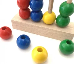 Perle bois couleur noire de 2 cm trou de 7 mm unité