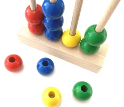 Perle bois couleur rouge de 2 cm trou de 7 mm unité