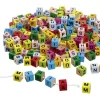 Perles 280 cubes mini lettres couleurs à enfiler
