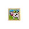 Petit puzzle 9 pièces en bois vache