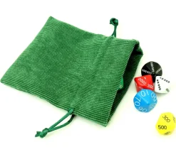 Petit Sac 10 x 12.5 cm - velours épais vert avec cordon