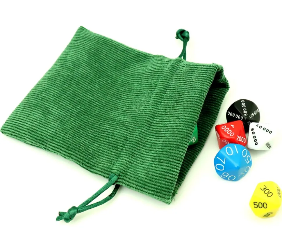 Petit Sac 10 x 12.5 cm - velours épais vert avec cordon