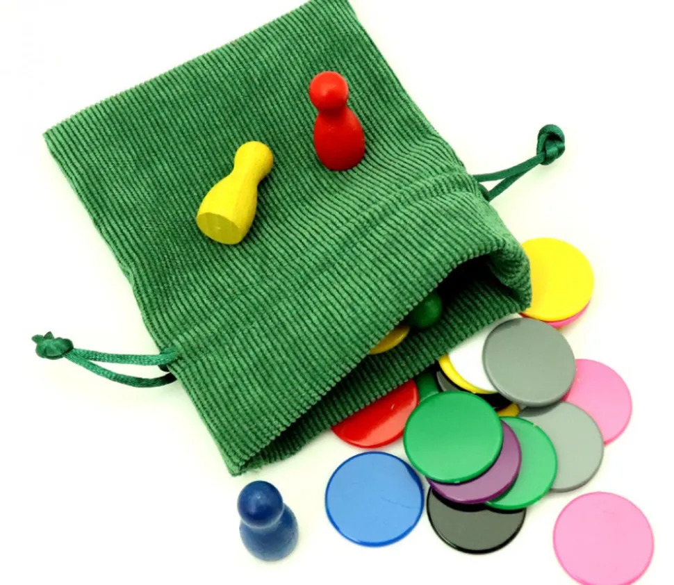 Petit Sac 10 x 12.5 cm - velours épais vert avec cordon