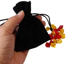 Petit Sac velours noir épais avec cordon de serrage - 10 x 8 cm