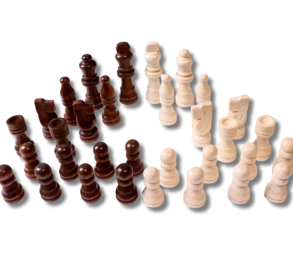 Pièces d'échecs en bois taille 2 (32 pièces sans plateau)