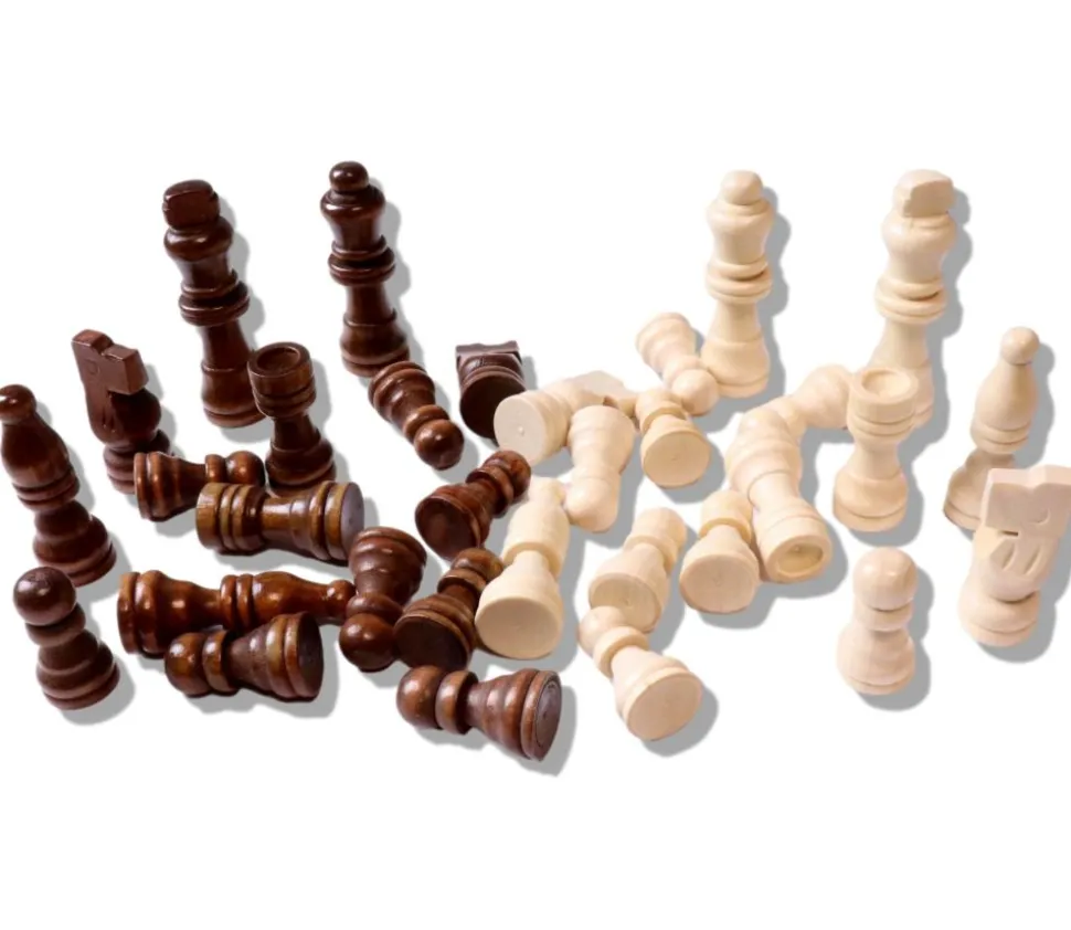 Pièces d'échecs en bois taille 2 (32 pièces sans plateau)