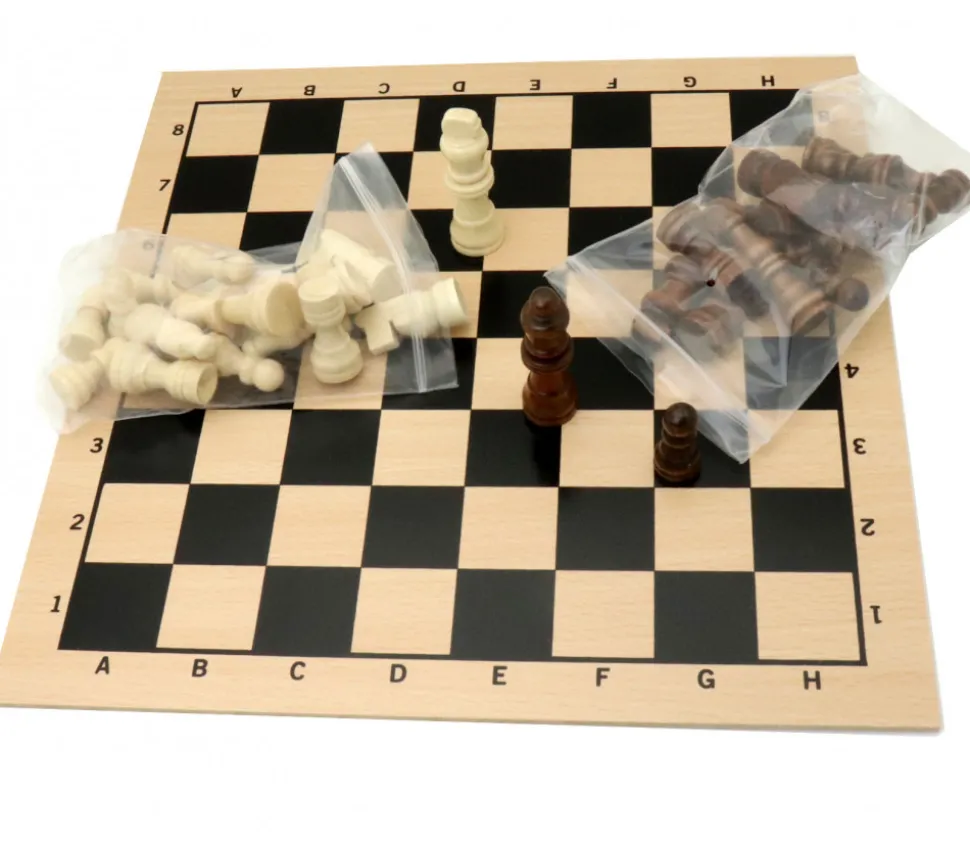 Pièces d'échecs en bois taille 2 (32 pièces sans plateau)