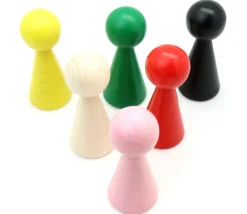 Pion bois XXL 10 cm JAUNE pour jeu. Grand pion 100 mm diam 43 mm