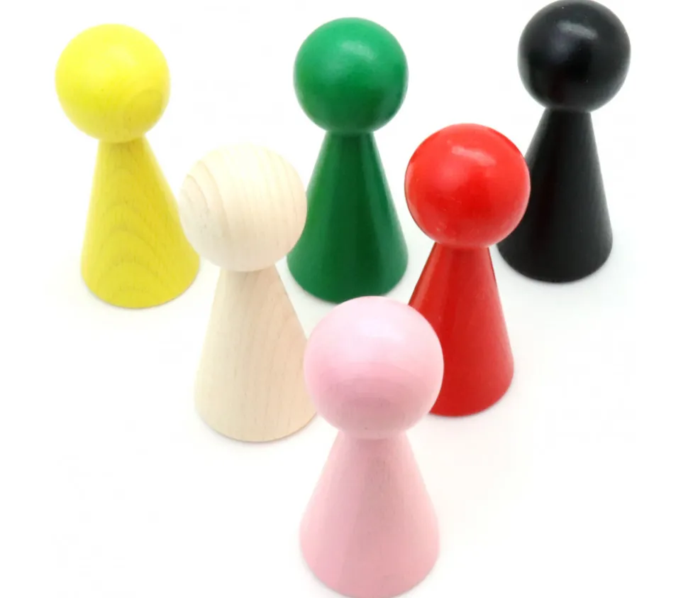 Pion bois XXL 10 cm JAUNE pour jeu. Grand pion 100 mm diam 43 mm