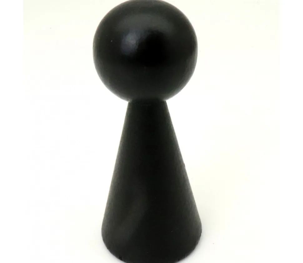Pion bois XXL 10 cm noir pour jeu. Grand pion 100 mm diam 43 mm