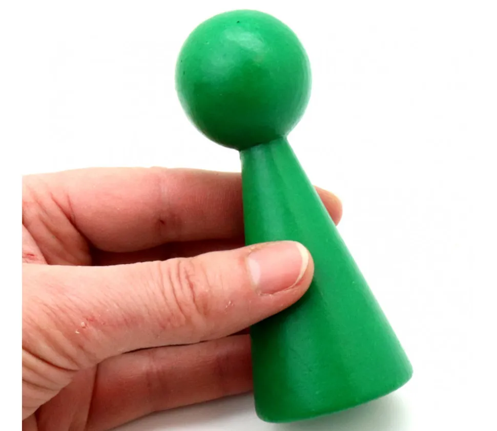 Pion bois XXL 10 cm VERT pour jeu. Grand pion 100 mm diam 43 mm