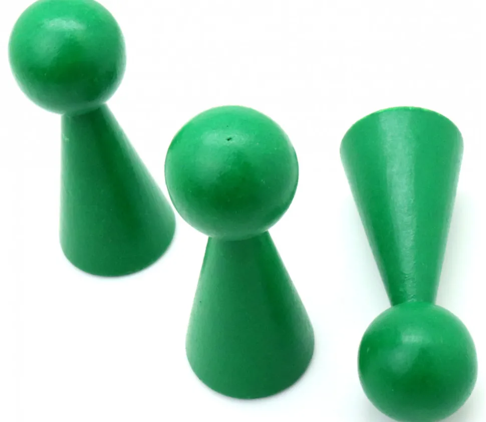 Pion bois XXL 10 cm VERT pour jeu. Grand pion 100 mm diam 43 mm
