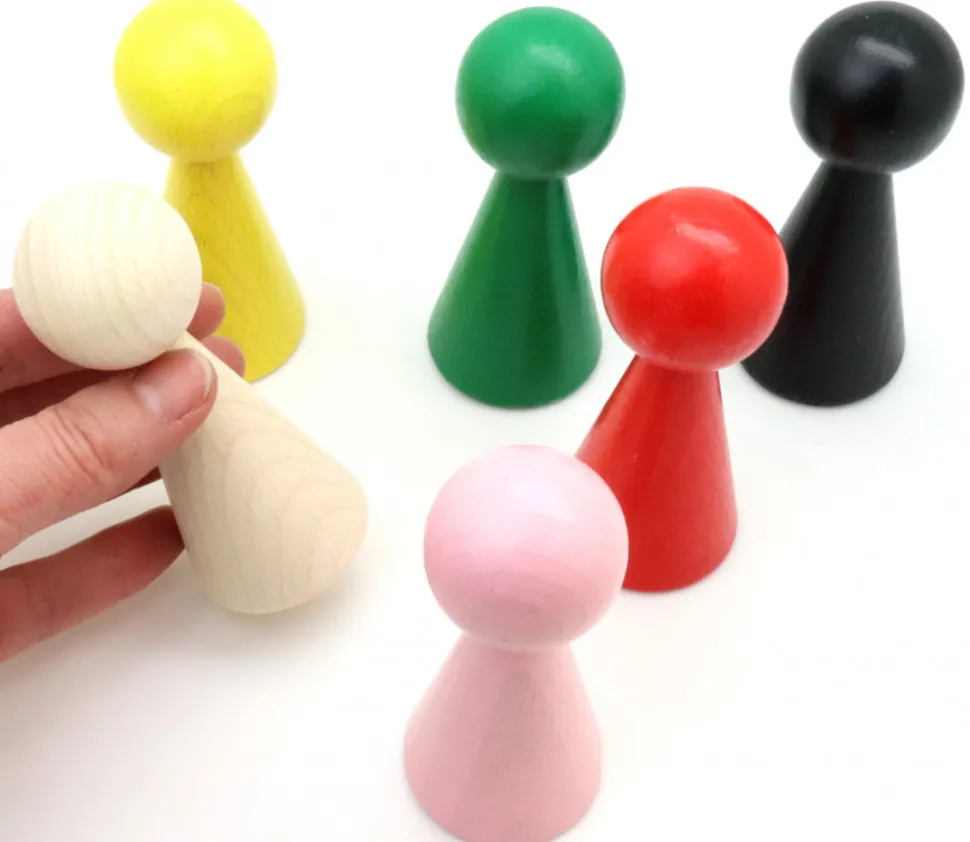 Pion bois XXL 10 cm VERT pour jeu. Grand pion 100 mm diam 43 mm