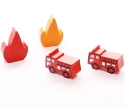 Pion camion de pompier en bois - 25 x 15 x 10 mm