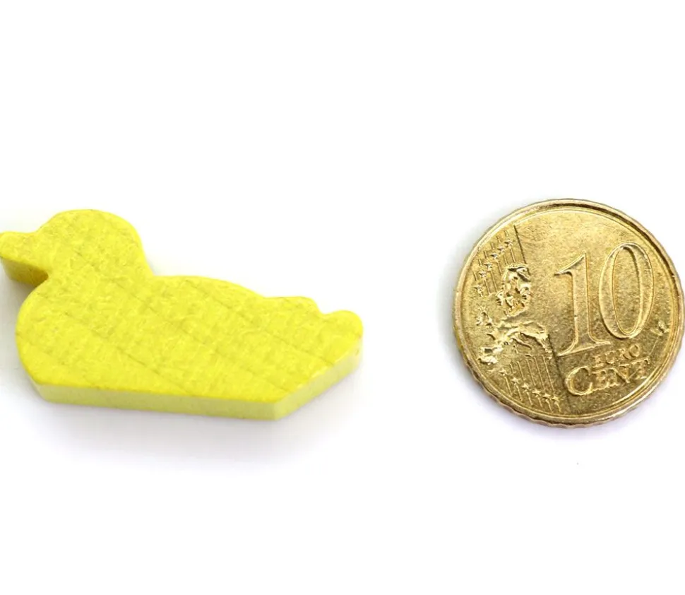 Pion canard jaune en bois pour jeu