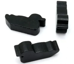 Pion canard noir en bois 30x15x8 mm pour jeu