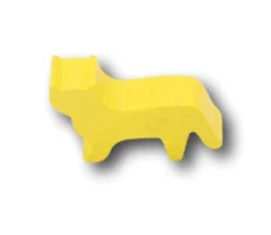 Pion Chat / tigre jaune en bois pour jeu 30x19x8 mm