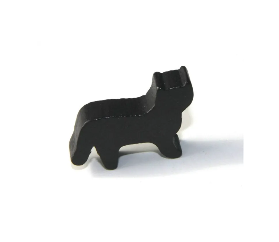 Pion Chat noir en bois pour jeu