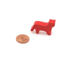 Pion Chat rouge en bois pour jeu 30x19x8 mm