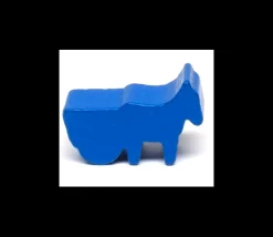 Pion cheval bleu avec charrette en bois 38 x 25 x 15 mm à l'unité