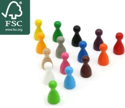 Pion coloré en bois small 12 x 24 mm à l'unité