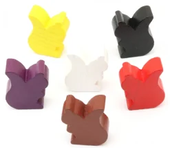 Pion écureuil en bois coloré pour jeu de 25 x 19 x 8 mm à l'unité
