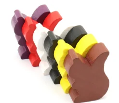 Pion écureuil en bois coloré pour jeu de 25 x 19 x 8 mm à l'unité